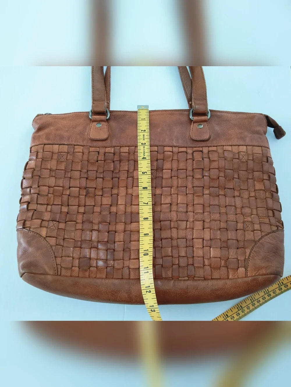 Vilenca Holand Classic Woven Leather Laptop Bag. Pre-owned.